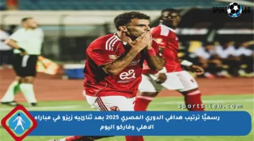 رسميًا ترتيب هدافي الدوري المصري 2025 بعد ثنائية زيزو في مباراة الأهلي وفاركو اليوم